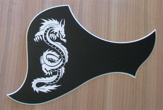 L4A - Engraved Dragon 1 on Matte Black over White